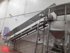 Portable S/S Product Conveying/Tote Loading System with Height Adjustable Incline Belt Conveyor: 17'