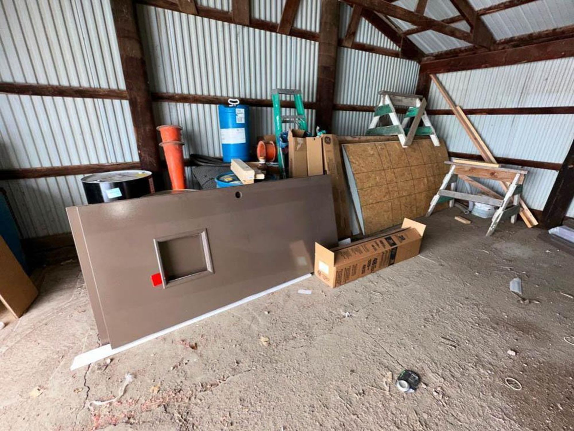 Assorted Doors, Plywood, Barrels and 6' A-Frame Ladder - Rigging Fee: $350 - Image 2 of 4