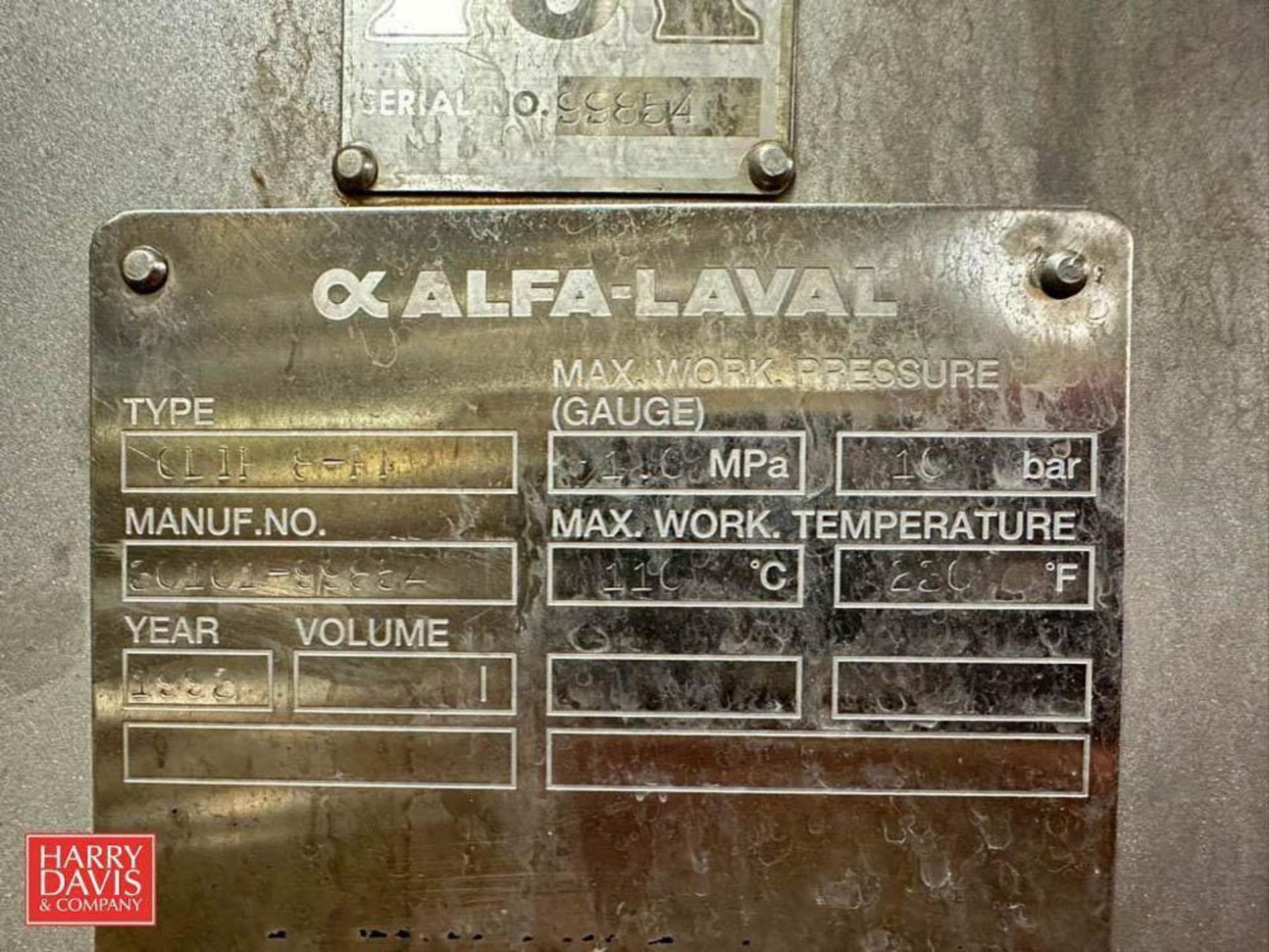 4,500 GPH Alfa Laval Pasteurization System with 5-Zone S/S Plate Heat Exchanger, Model: CLIP8-RM - Image 4 of 10