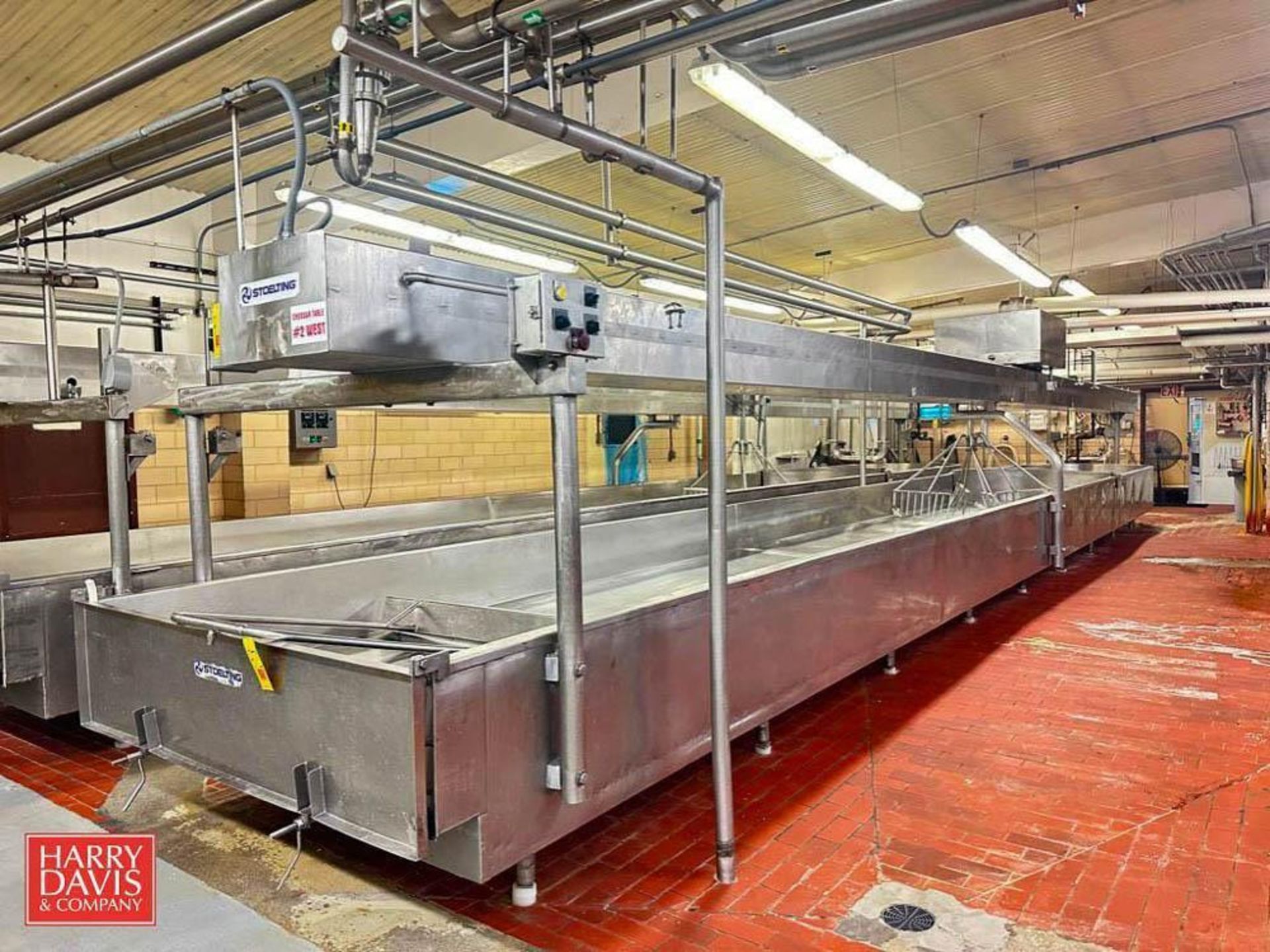 Stoelting Jacketed S/S Curd Table with Carriage, Agitation Knives and S/S Screen: 46” x 6’ x 15”