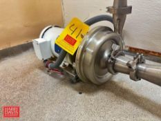 Centrifugal Pump with Baldor 2 HP 1,755 RPM Motor: Mounted on S/S Base - Rigging Fee: $150