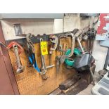 Assorted Hand Tools with Pipe Cutters, Wrenches and C Clamps - Rigging Fee: $150