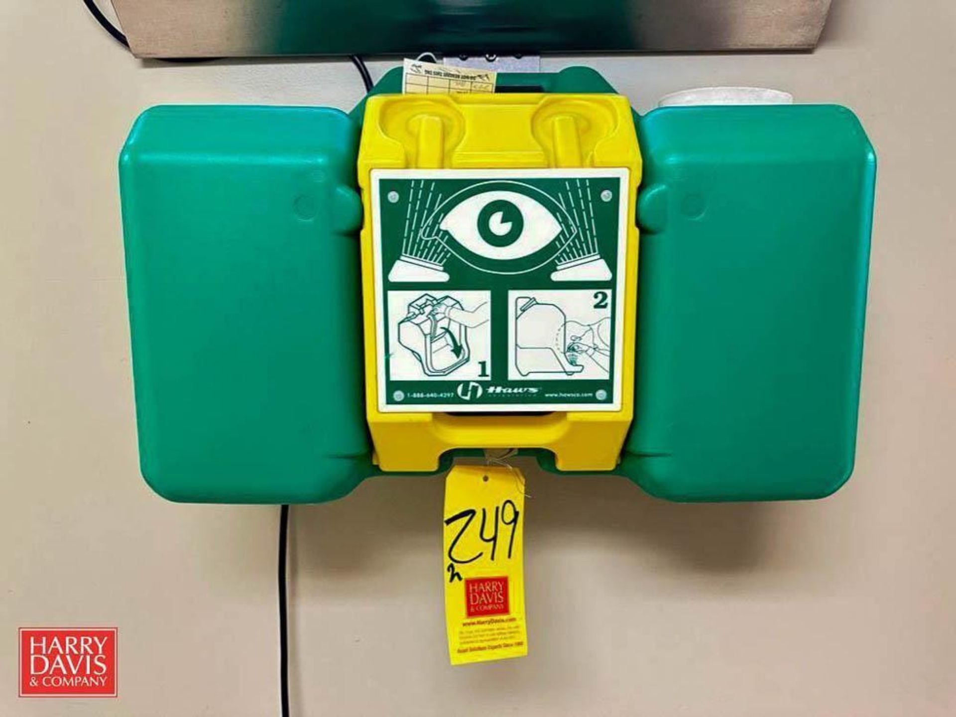 (2) Haws Wall-Mounted Emergency Eye Wash Stations - Rigging Fee: $50