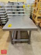 S/S Table: 5’ x 3’ x 33” Height - Rigging Fee: $75