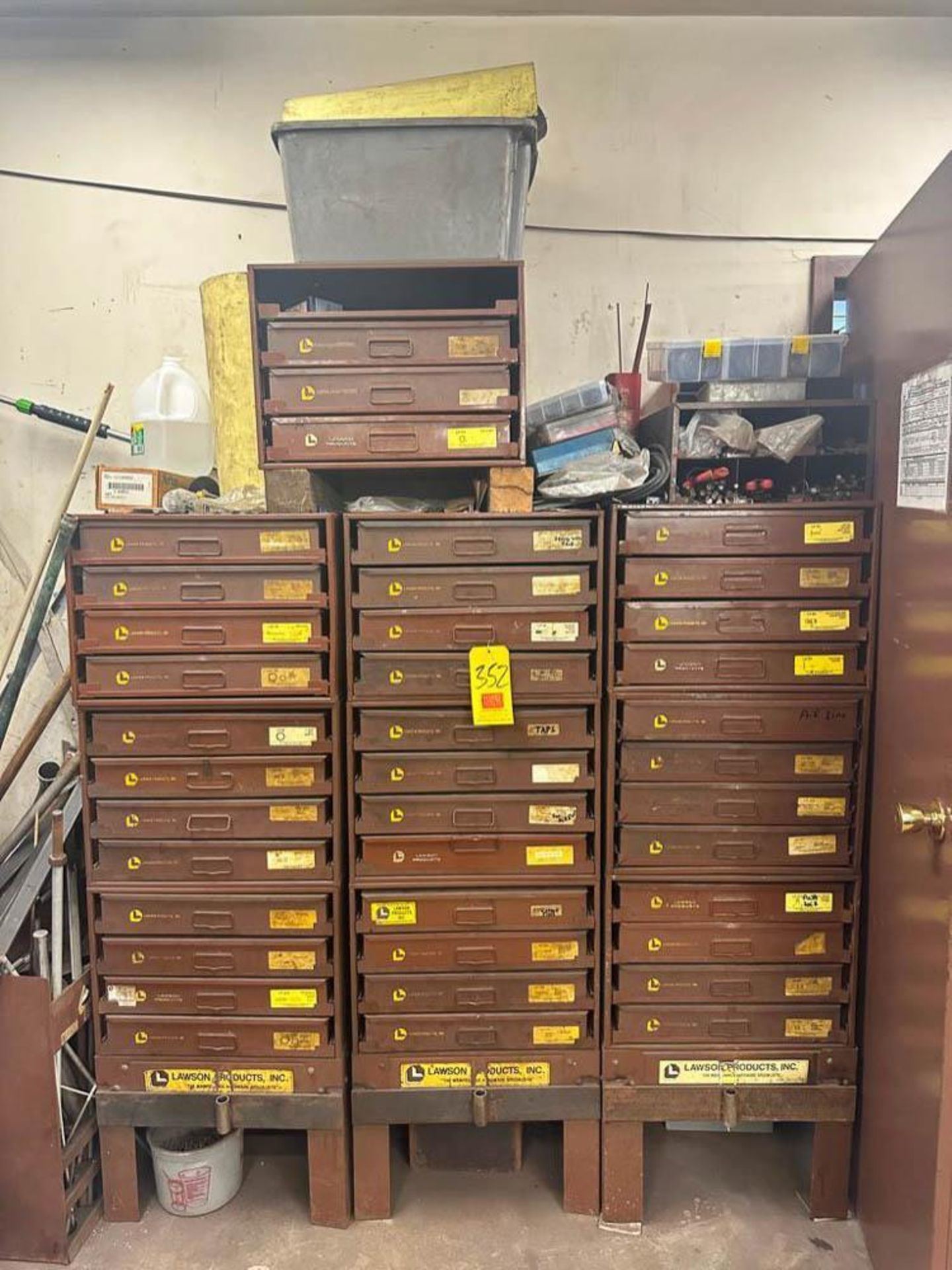 Parts Drawers with Solderless Terminals, Hardware, Steel Stock and Belts - Rigging Fee: $500