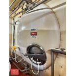 5,500 Gallon Horizontal S/S Tank with Vertical Agitation, Valve and Gauge - Rigging Fee: $4,000