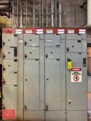 GE 8000 600/300 Amp Motor Control Center, S/N: 525X0199B03 with (12) Disconnects