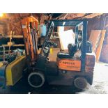Toyota 4,500 LB Capacity Propane Fork Truck, Model: 5FGC25, S/N: 74777 with Side Shift, 185 " Max