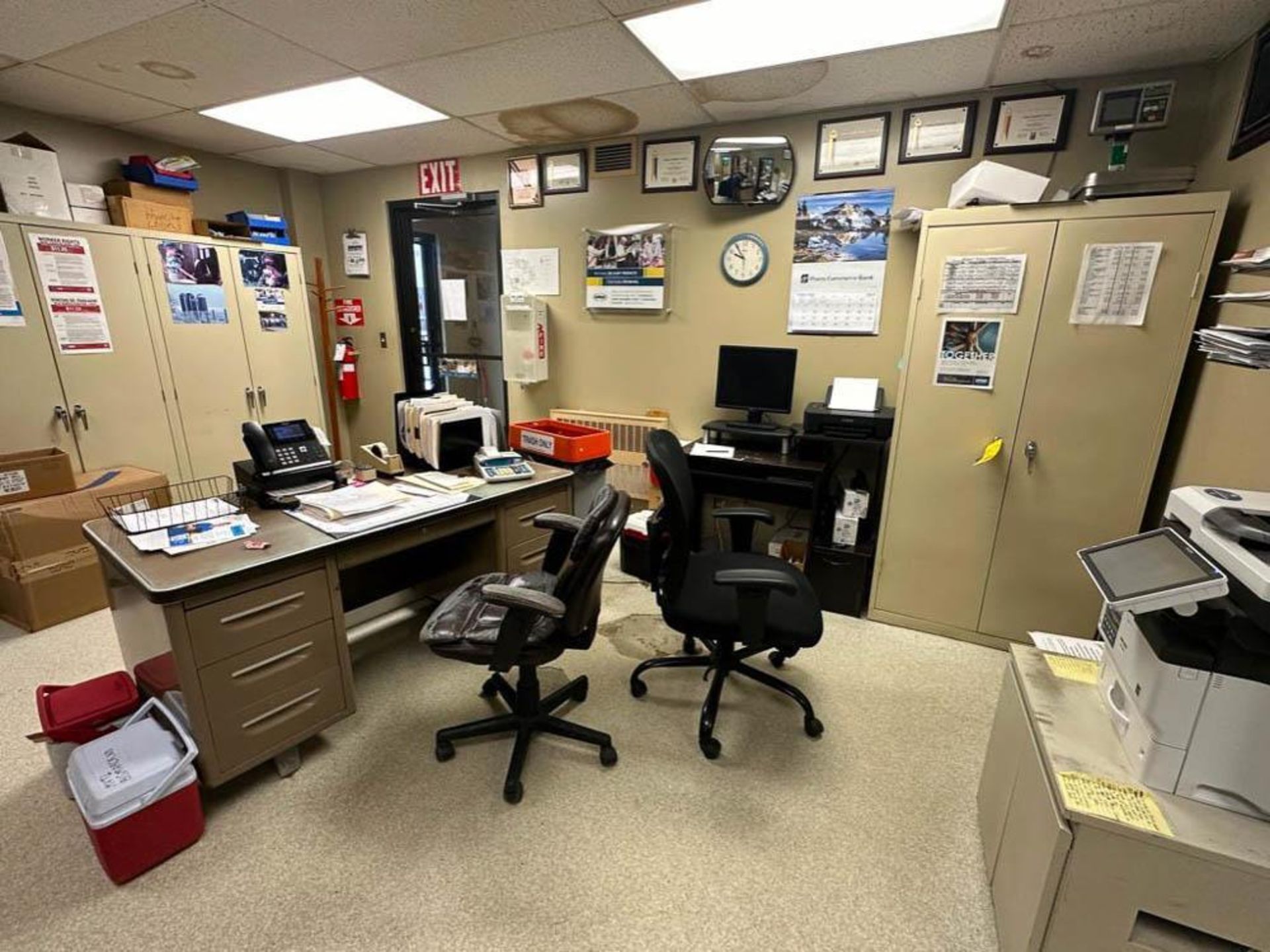 Desk Chairs and (4) 2-Door Cabinets - Rigging Fee: $300