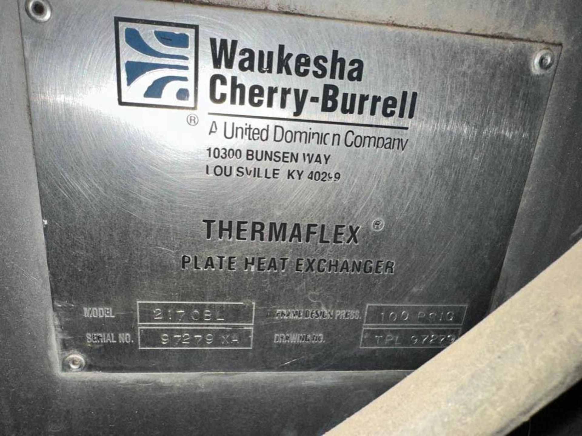 Waukesha Cherry-Burrell S/S Plate Heat Exchanger, Model: 217-OBL, S/N: 97279XA - Rigging Fee: $250 - Image 2 of 2