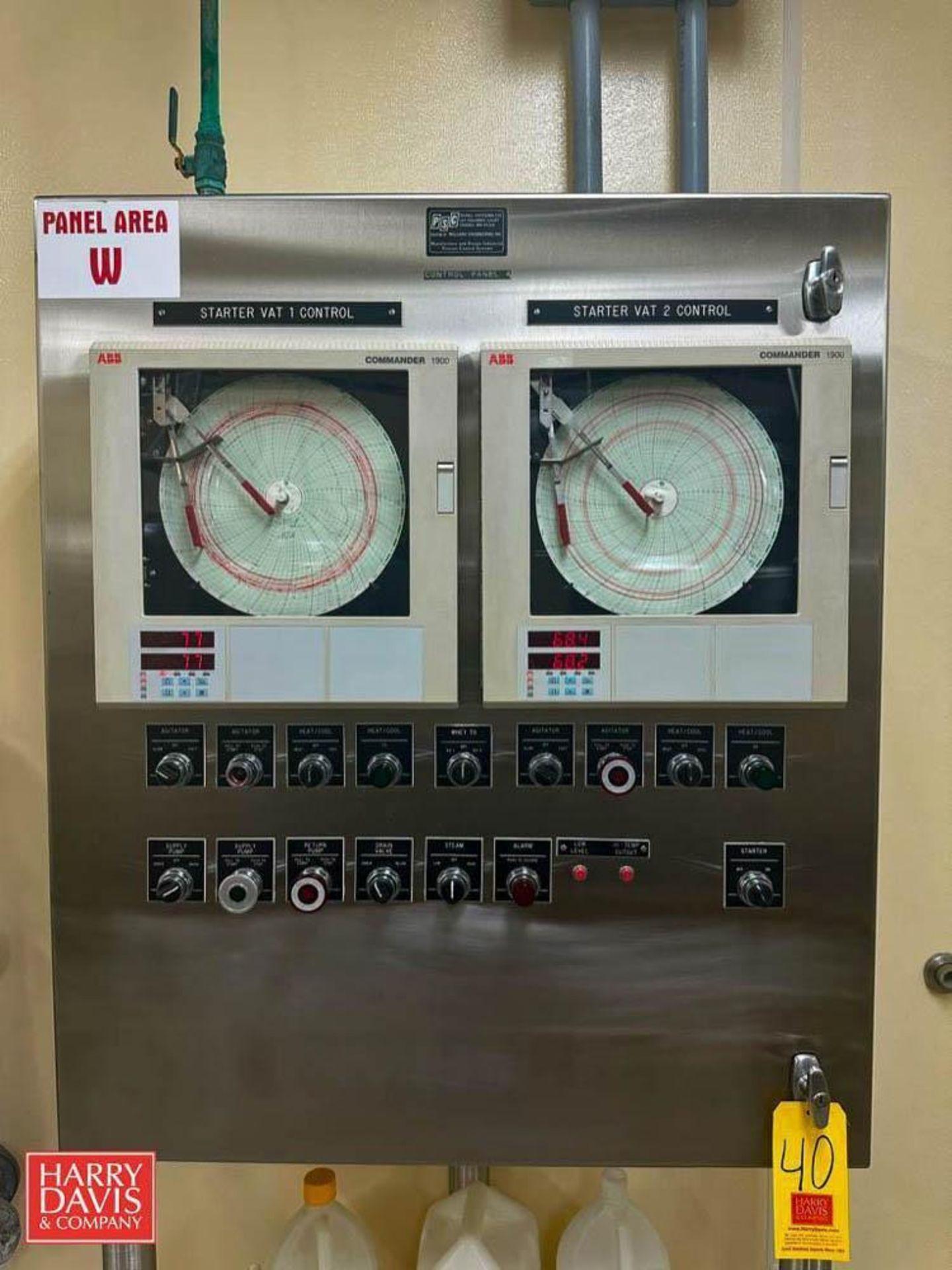 (2) ABB Commander 1900 Chart Recorders, Solenoids, Switches and S/S Enclosure - Rigging Fee: $600
