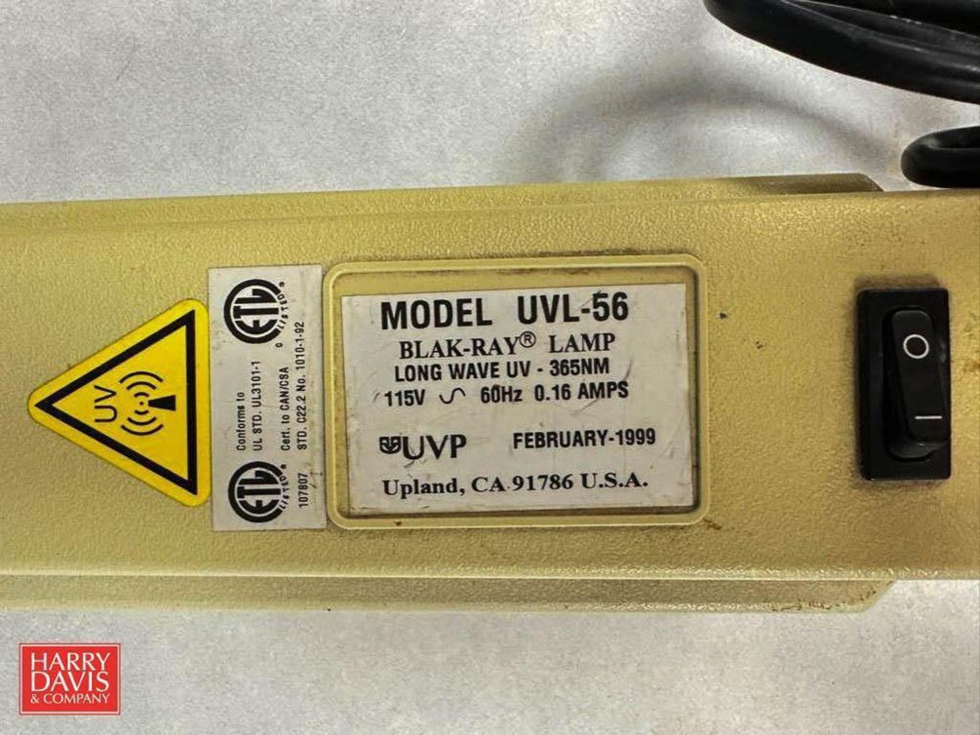 Blak-Ray Long Wave UV Lamp, Model: UVL-56 - Rigging Fee: $75 - Image 2 of 2