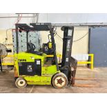 Clark 2,250 LB Capacity Sit-Down Electric Forklift, Model: ECC25, S/N: ECC358-0767-9571KF with Side