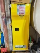 Justrite Flammable Liquid Storage Cabinet with Assorted Aerosols and Paint: 23” x 22" x 65" Height