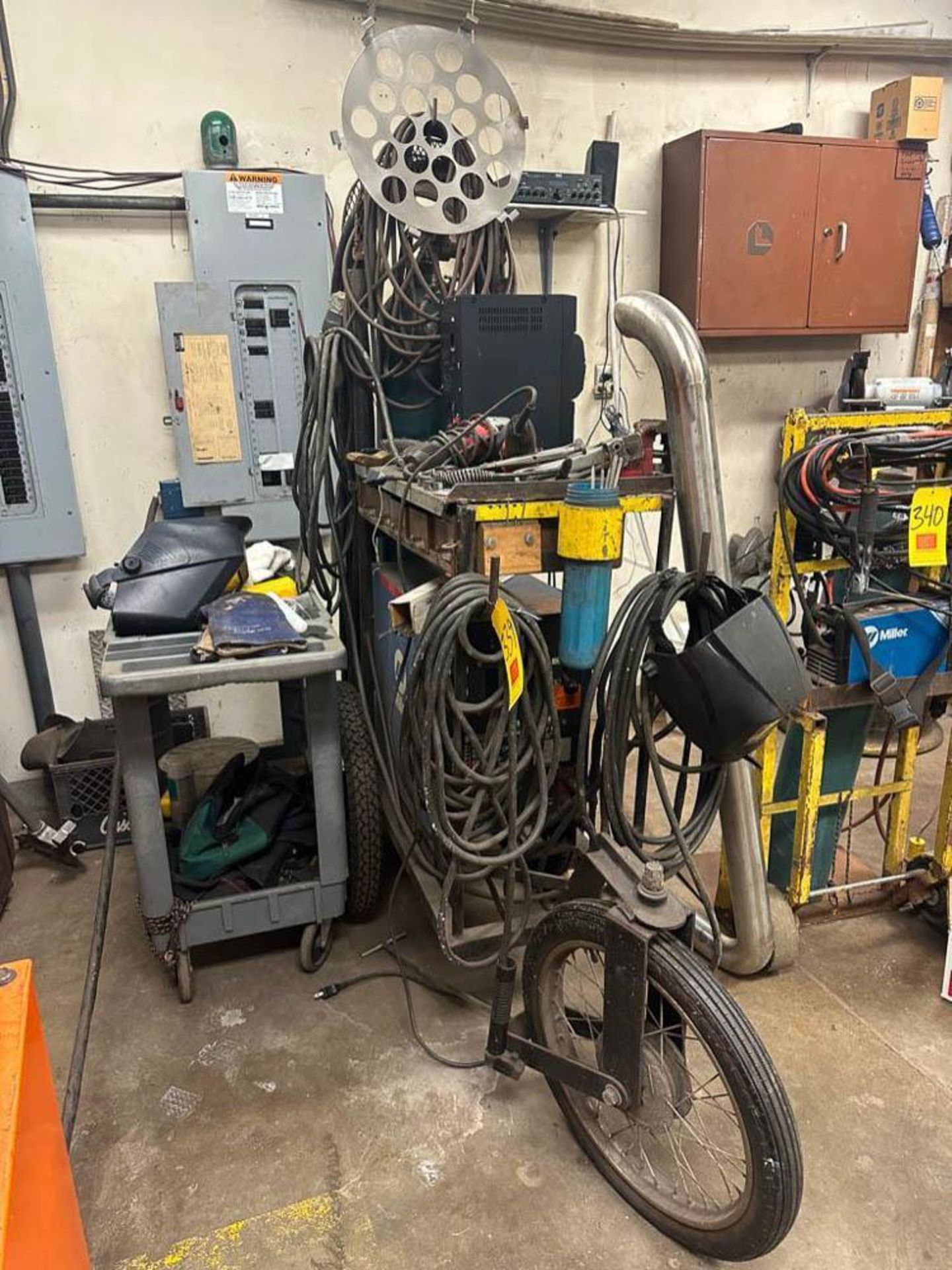 Miller Econo Twin HF Welder: Mounted on Cart (Tank Not Included) - Rigging Fee: $100