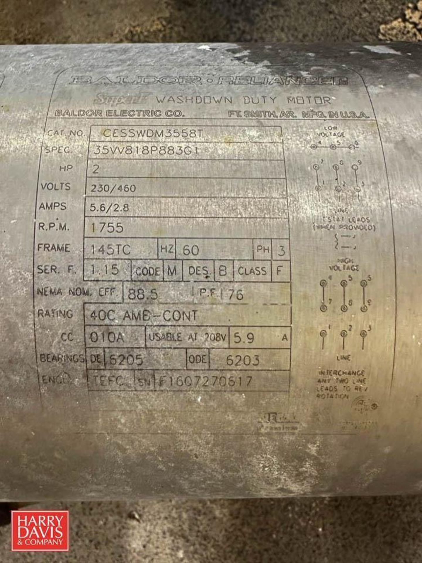 Alfa Laval Centrifugal Pump, Model: 9613271336 with Baldor S/S Clad 2 HP 1,755 RPM Motor: Mounted - Image 2 of 2