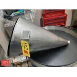 S/S Powder Funnel with Hinged Top Cover and 3" Tri-Clamp Outlet Port Connection - Rigging Fee: $50