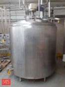 1,000 Gallon Dome-Top S/S Vat Pasteurizer, Model: 1,000, S/N: 01957 with Vertical Sweep Agitator wit