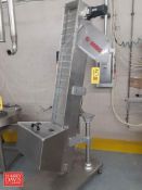 Dynaclear Packaging S/S Bottle Cap Elevator with Cap Hopper and Adjustable Cap Chute, 120 VAC - Rigg