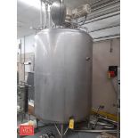 Mueller 800 Gallon Dome-Top, Pressure Wall Jacketed S/S Processing Vat with Vertical Sweep Agitator,