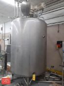 Mueller 800 Gallon Dome-Top, Pressure Wall Jacketed S/S Processing Vat with Vertical Sweep Agitator,