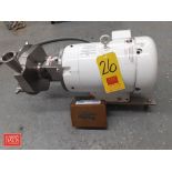 Fristam S/S Centrifugal Pump, Model: FPX732-165, S/N: FPX7321602238 with Baldor 7.5 HP 3,520 RPM Was