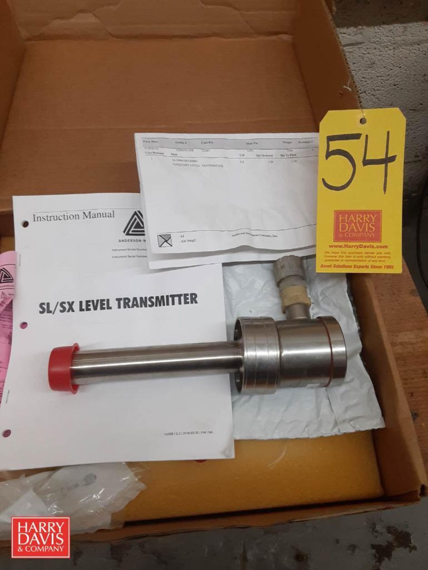 Anderson Level Transmitter, Model: SL/SX with Box and Manual - Rigging Fee: $25