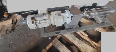 Moyno S/S Progress Cavity Pump, Model: SSE3SPBB, 1.5” Tri-Clamp Connections on Ports, 1 HP Nord Driv