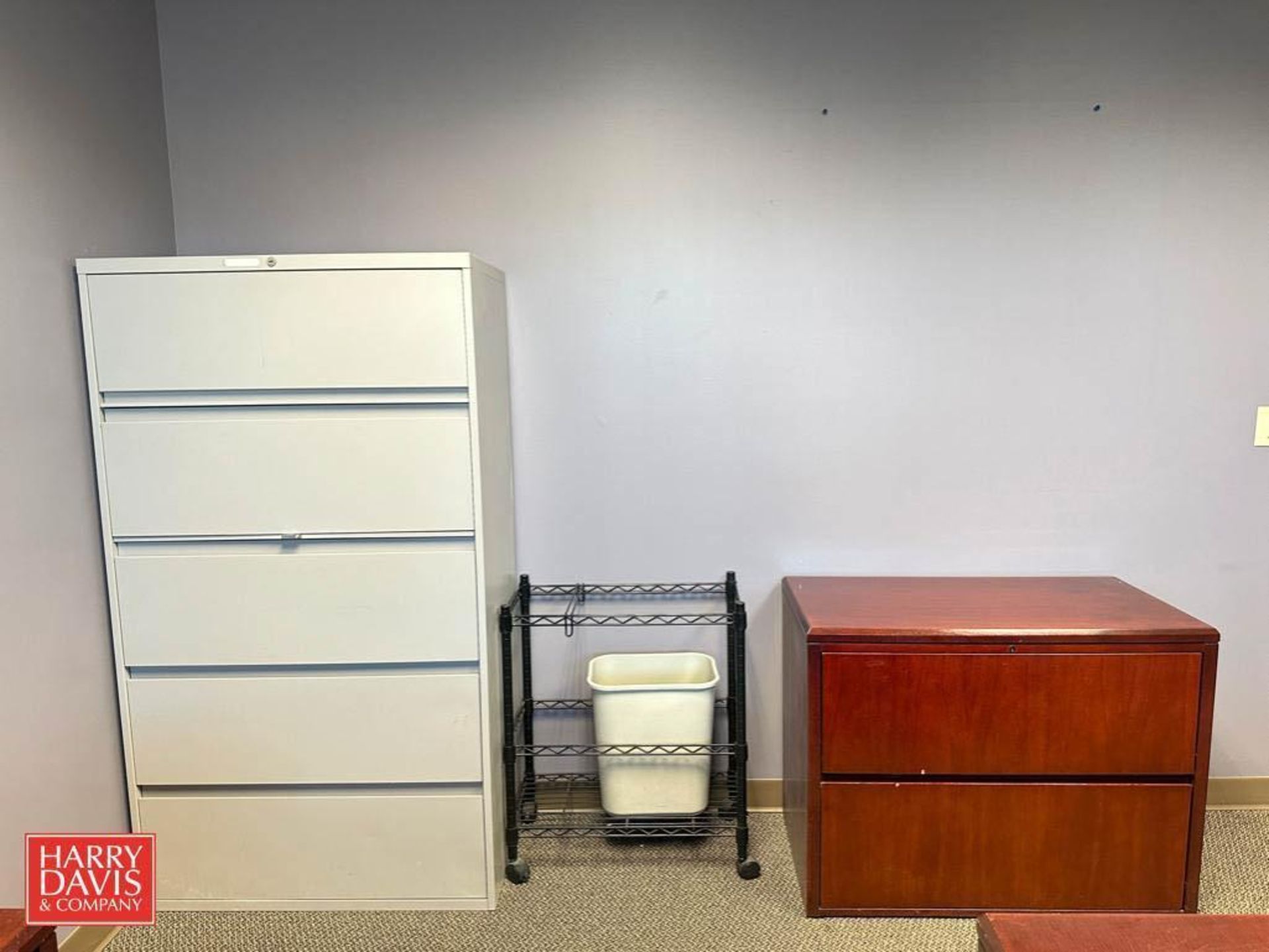 L-Shaped Desk, 5-Drawer Lateral File, Chairs and 2-Drawer Lateral File - Rigging Fee: $100 - Image 2 of 2