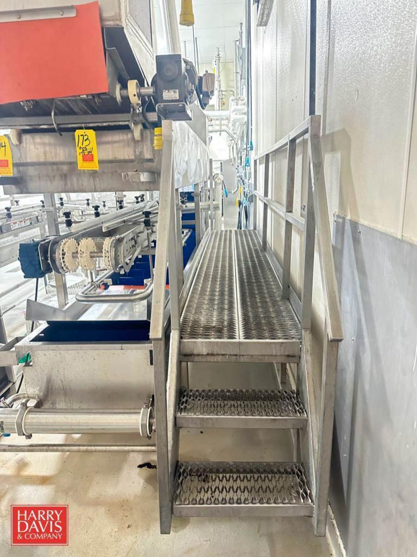 Pasteurizing Tunnel and Cooling Lane, S/S Platform: 15' x 2’ with (2) Sets of Stairs and Handrail - Image 5 of 6