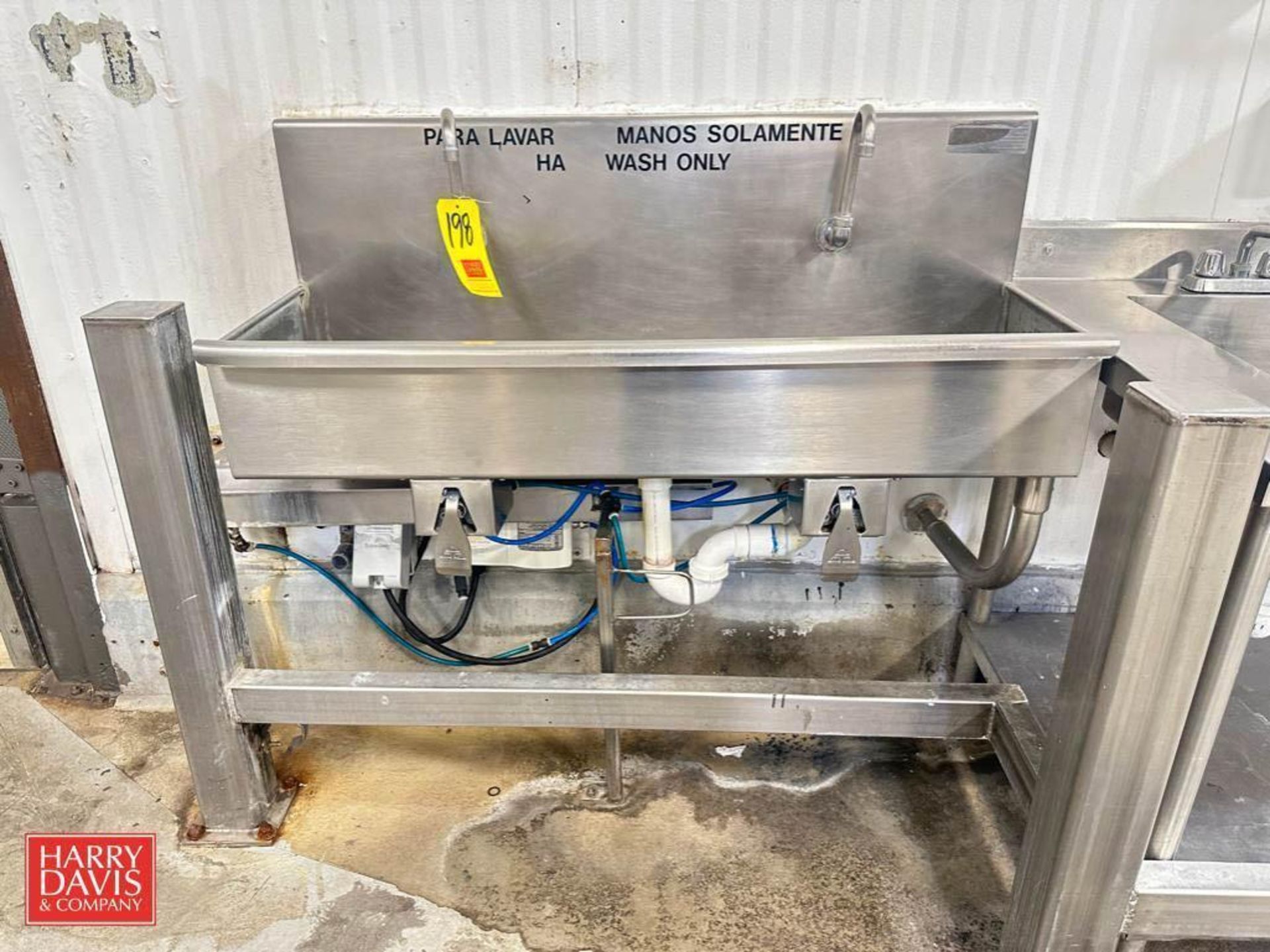2-Station S/S Hand Sink Trough with Knee Controls - Rigging Fee: $150 - Image 2 of 2
