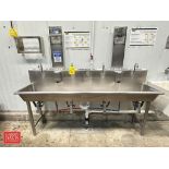 4-Station S/S Hand Sink Trough: 80" x 20" with Knee Controls - Rigging Fee: $300