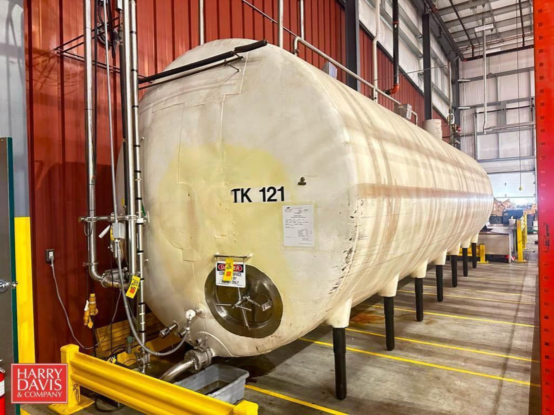 10,000 Gallon Sugar Tank: 27’ x 102" with Water Heater, UV Light, RTD Sensor and (2) Valves