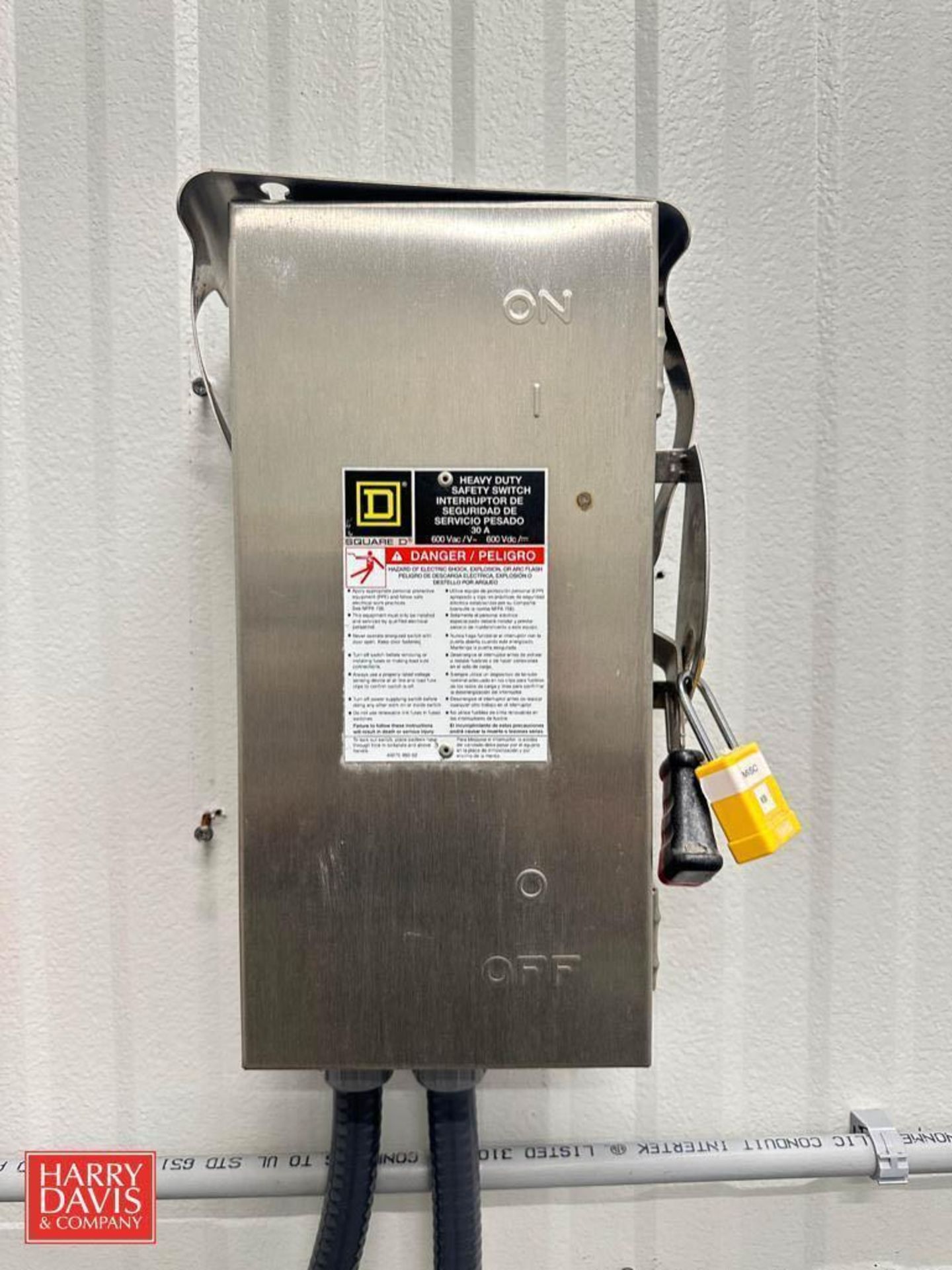 Square D 30 AMP, 600 VAC V S/S Safety Switches - Rigging Fee: $125 - Image 3 of 3