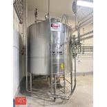 Walker 1,500 Gallon Dome-Top Dome-Bottom S/S Tank, Model: SP-15105-C, S/N: 4242 with Vertical Side