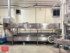 S/S Pasteurizing Tunnel, Cooling Tunnel: 19’ x 45" S/S Framed Platform: 15’ x 2’ with Stairs and