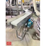 S/S Framed Conveyor: 9' x 1" with Drive, Plastic Tabletop Chain and (2) Turns - Rigging Fee: $600