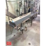 S/S Framed Conveyor with Drive, Incline and Plastic Tabletop Chain: 8' x 1' - Rigging Fee: $300