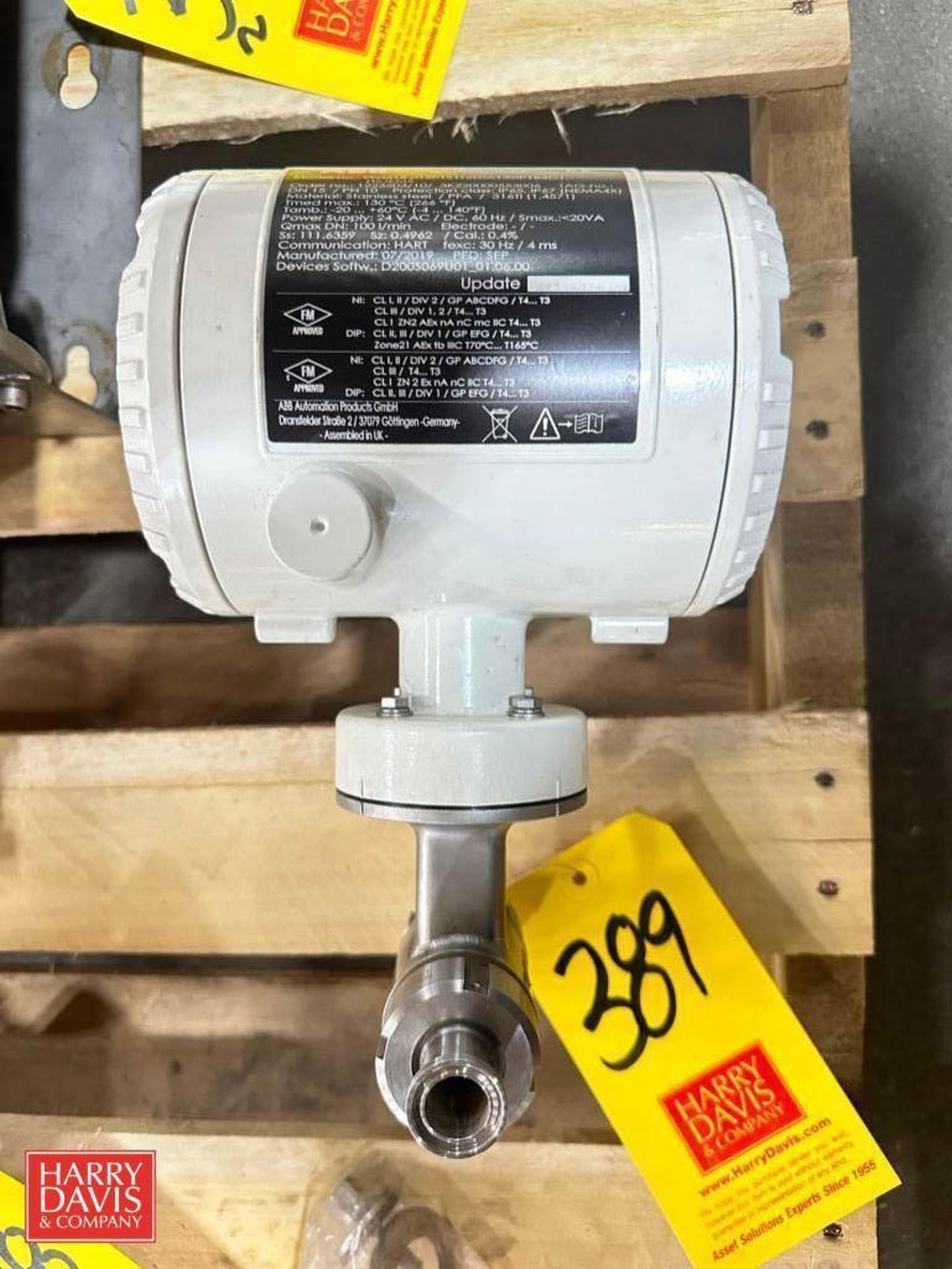 ABB Flow Meter, Model: HYGIENIC MASTER 300 - Rigging Fee: $30