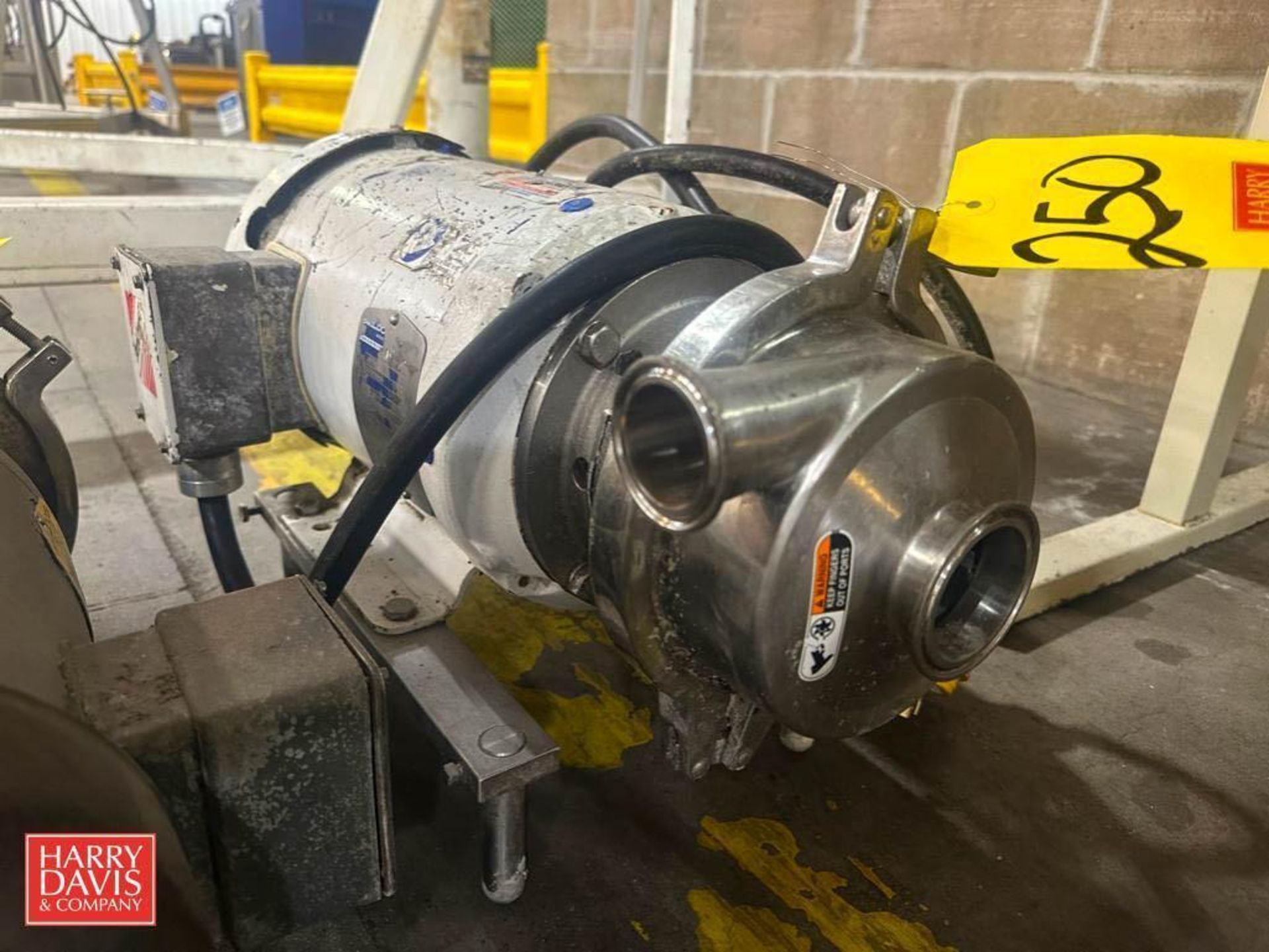 Waukesha Cherry-Burrell Centrifugal Pump, Model: 2045, S/N: 1000002745832 with Baldor 5 HP 3,450 RPM