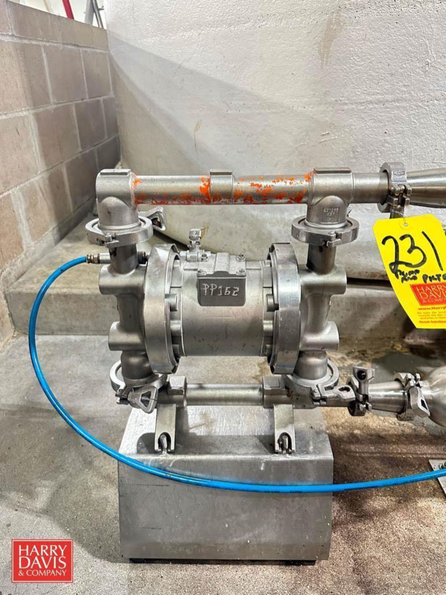 S/S Diaphragm Pump: Mounted on S/S Base, S/S Inline Filter: 32”, S/S CIP Wand and Suction/Discharge - Image 2 of 5