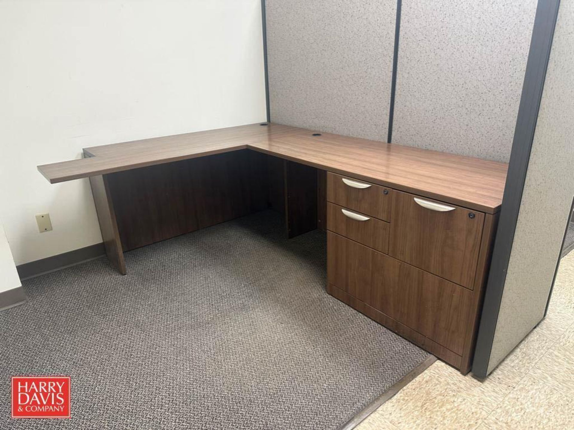 L-Shaped Desk, U-Shaped Desk, 2-Door Cabinet, 4-Drawer File Cabinets, Acer Monitor, Desk, Chair and - Image 4 of 4