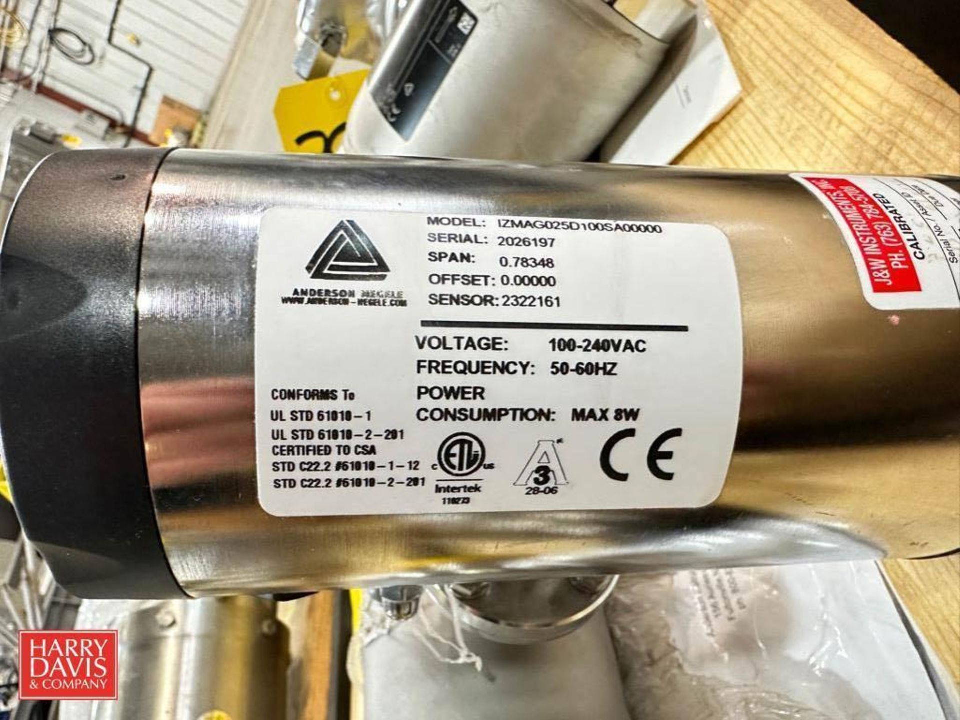 NEW Anderson Flow Meter, Model: 1ZMAG025D100SA00000 - Rigging Fee: $50 - Image 2 of 2