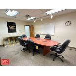 Conference Table, (2) Hisense TV, Display Case and White Board - Rigging Fee: $250