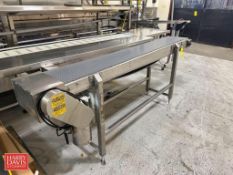 S/S Framed Conveyor: 88" x 1" with Drive and Plastic Tabletop Chain - Rigging Fee: $300