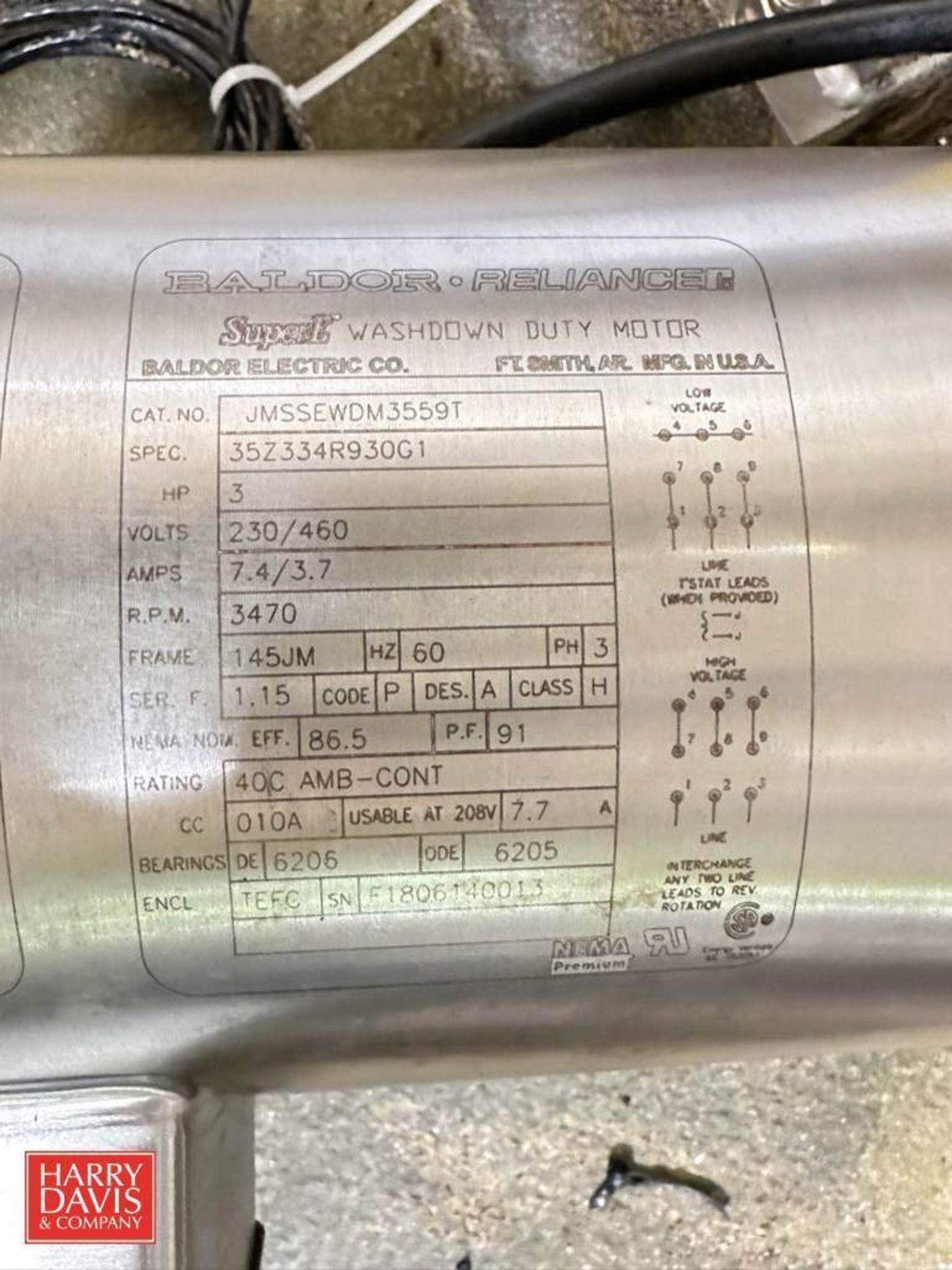 SPX Centrifugal Pump, Model: 2045, S/N: 1000002786666 with Baldor S/S Clad 3 HP 3,470 RPM Motor - Bild 3 aus 3