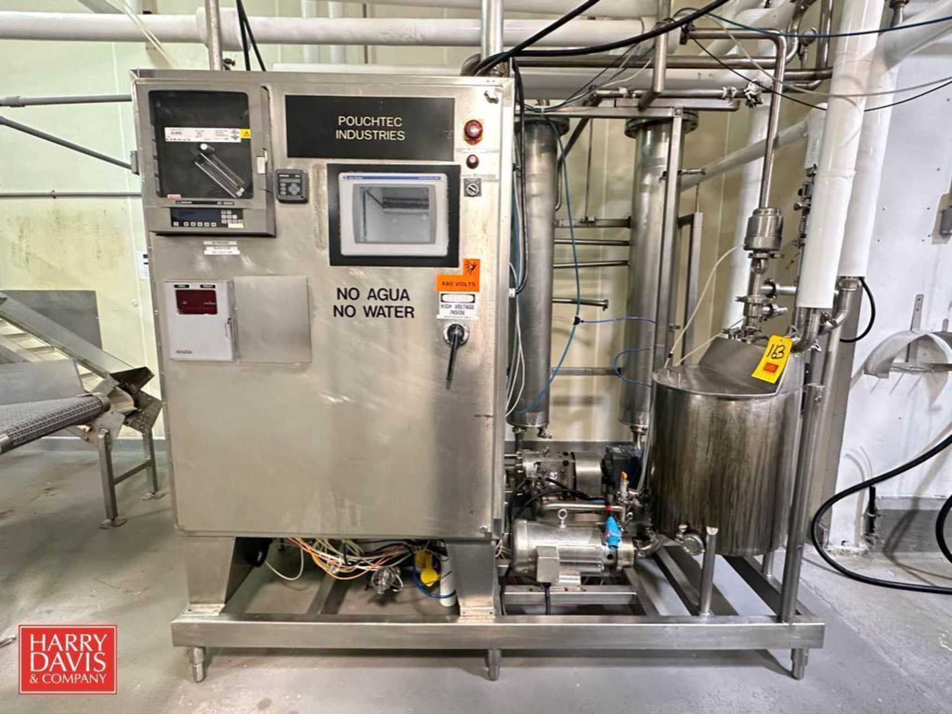 Pasteurizing Skid with (3) Cherry Burrell S/S Shell & Tube Heat Exchangers, Electro-Steam Generator