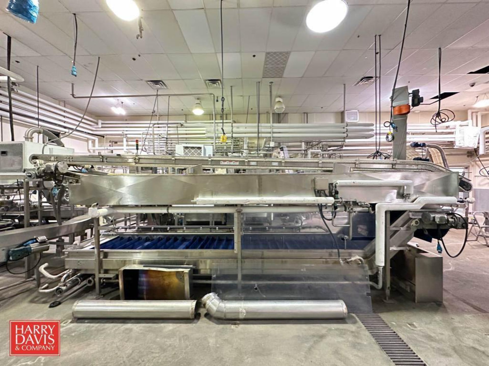 S/S Pasteurizing Tunnel with Cooling Tunnel: 19’ x 45" SpanTech Conveyor: 22’ x 15.5" with Drive and