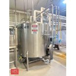 Will Flow 666 Gallon Jacketed Dome-Top Flat-Bottom Tank, S/N: 6013 with Horizontal Agitation, AC