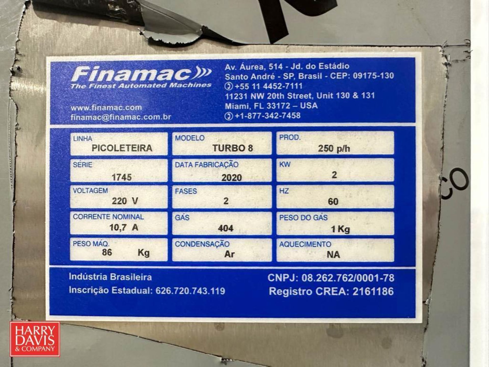 NEW 2020 Finamac Portable S/S Popsicle Maker, Model: TURBO 8, S/N: 1745 with S/S Molds - Image 3 of 4